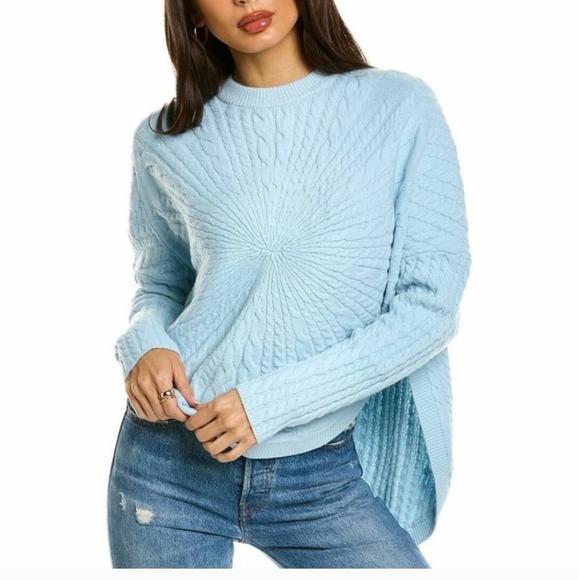 Ted Baker Kimila Circular Cable Knit Sweater Wool Blend light Blue - Picture 1 of 9
